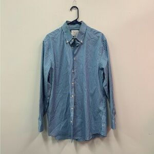 Charles Tyrwhitt Blue and White Gingham Shirt Size 17/35 in
